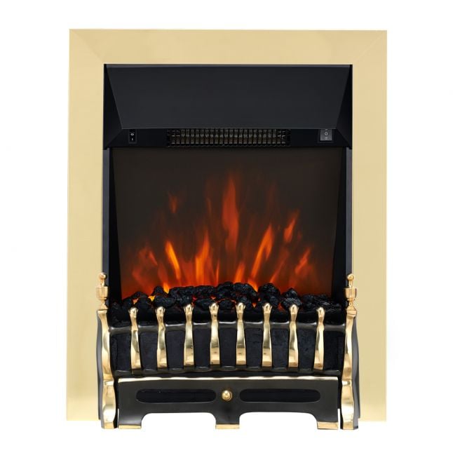 Clara Blenheim Brass & Black LED Electric Fire 